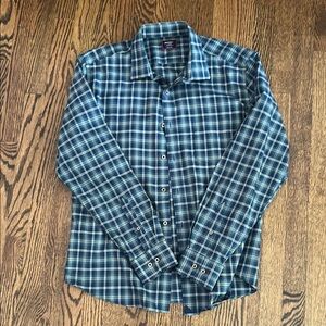 UNTUCKit XL Slim Green and Navy Plaid Men's Shirt